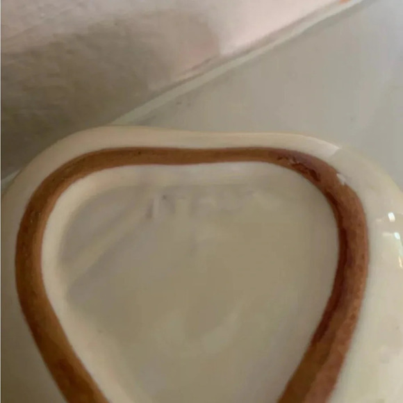Vintage Italian Pottery Heart Bowl /Trinket Dish Set-2 - Picture 3 of 6